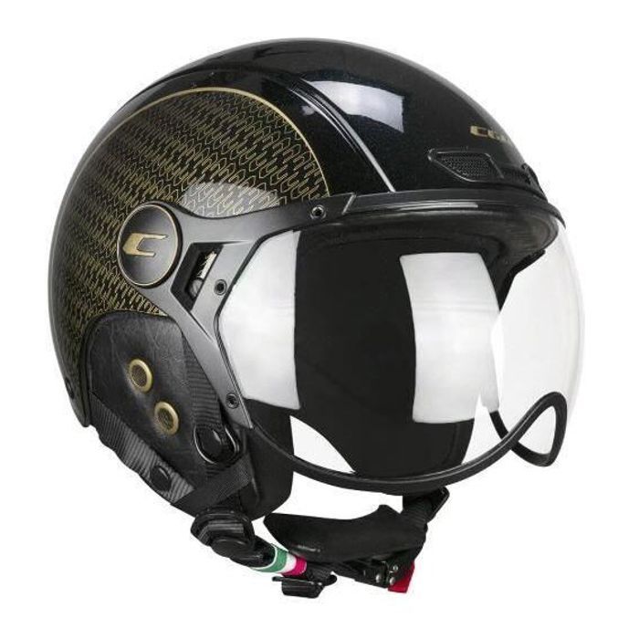 Casque de moto CGM Ebi noir or L (59 cm) - Coque en ABS et intérieurs spécifiques à la taille