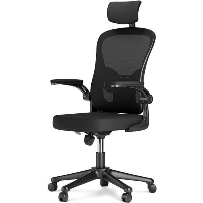 chaise de bureau - naspaluro - ergonomique siège-fauteuil avec 2d accoudoirs, hauteur appui-tête soutien lombaire dossier règalable