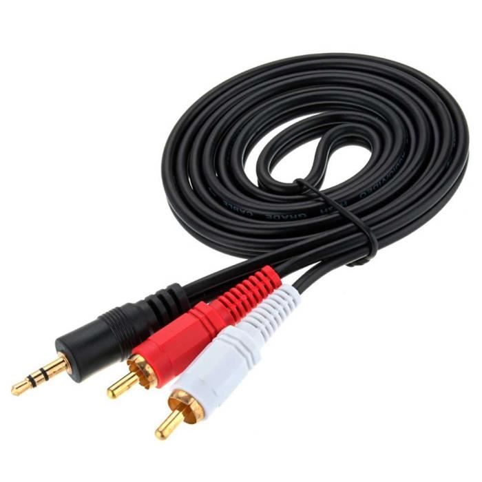 OCIODUAL Cable Rouge Blanc 2 RCA Stereo 3.5mm Mini Jack Audio Aux pour Portable PC Sound