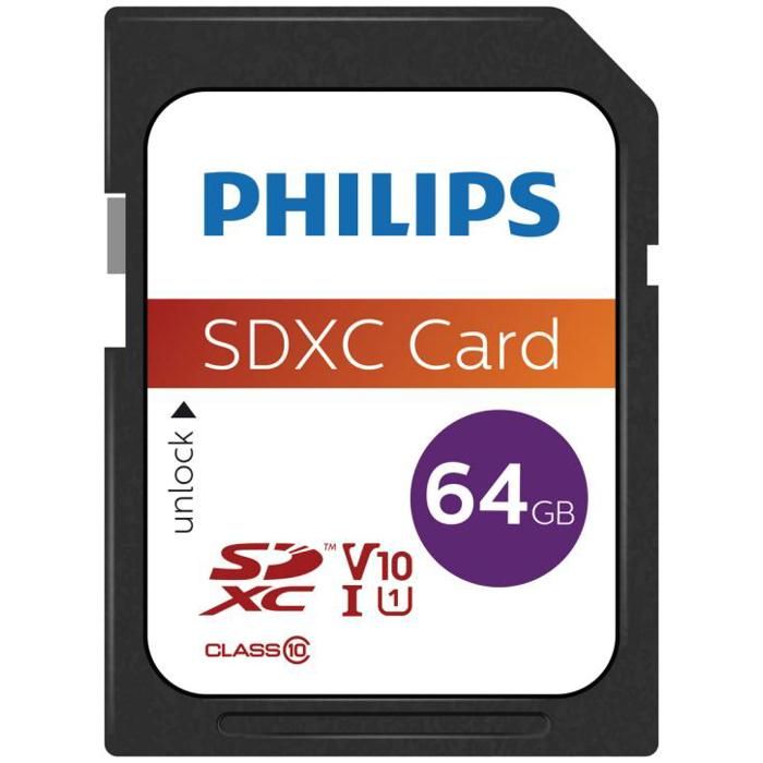Carte mémoire SD Philips PHSD64GBXCCL10