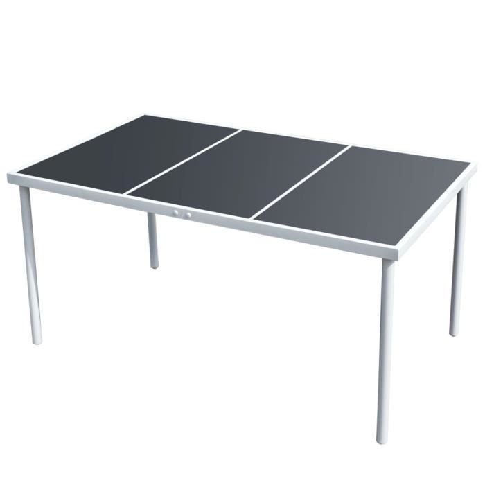 ABB Table de jardin 150x90x74 cm Noir Acier - Qqmora - NXA33927 ...