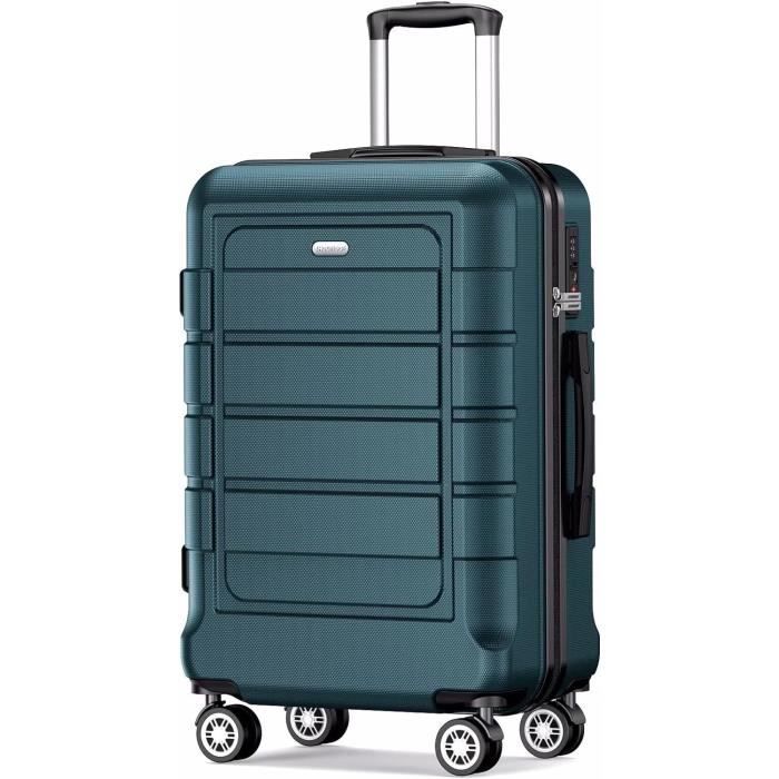 Set 3 Valises Rigides Voyage ABS+PC – Noir, Extensibles, Légères, Trolley