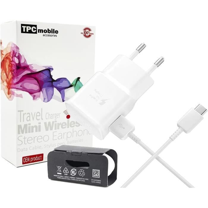 Chargeur Secteur Rapide 15 W Usb Type C (UsbC) Pour Samsung Galaxy Tab A8 2021, Galaxy Tab A9