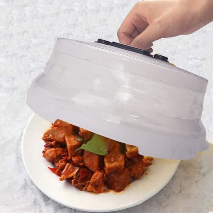 Couvercle Micro-Ondes 30cm Anti-Éclaboussures - Pliable Et Lavable - Évite Les Projections Et Facilite Le Nettoyage