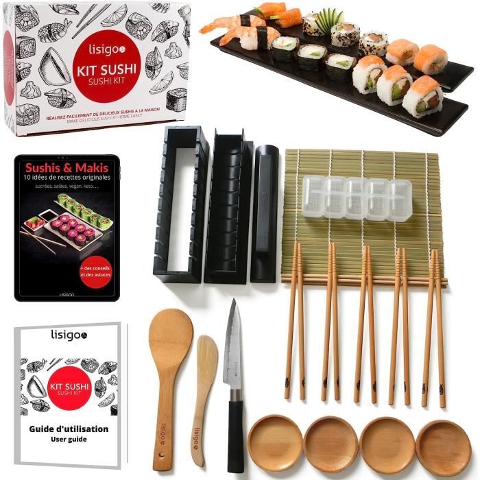 Kit sushi maki maker complet - Appareil pour fabrication de sushis makis -  Coffret avec natte eambou, couteau japonais, baguette276 - Cdiscount Maison