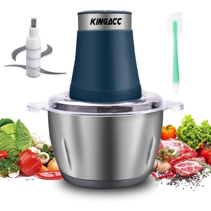 Hachoir à Viande 3 L 300 W - Bol Acier Inox, 3 Vitesses, Pour Légumes, Fruits, Viande - 6
