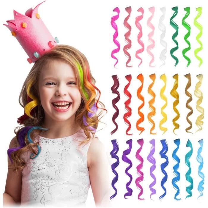 Eamlover Extensions de Cheveux à Clips pour Enfants, Extensions de