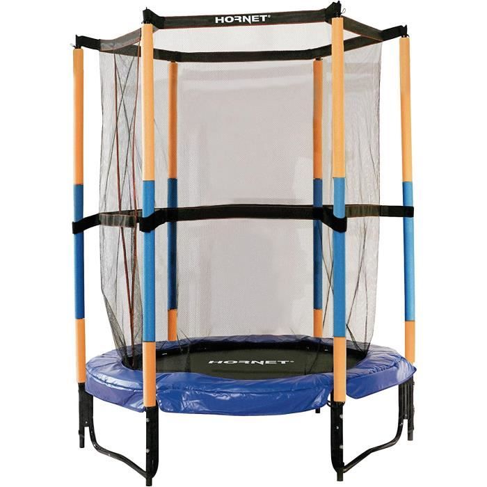Trampoline avec filet de sécurité rond 140x160 cm rose
