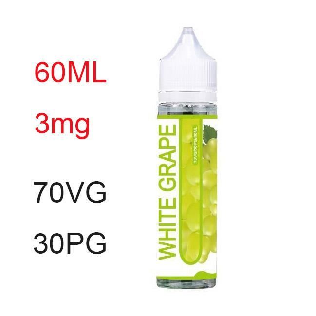 ELiquide RAISIN BLANC Cigarette Electronique 60ml 3mg Nicotine 70VG/30PG Vape de Fruits pour E