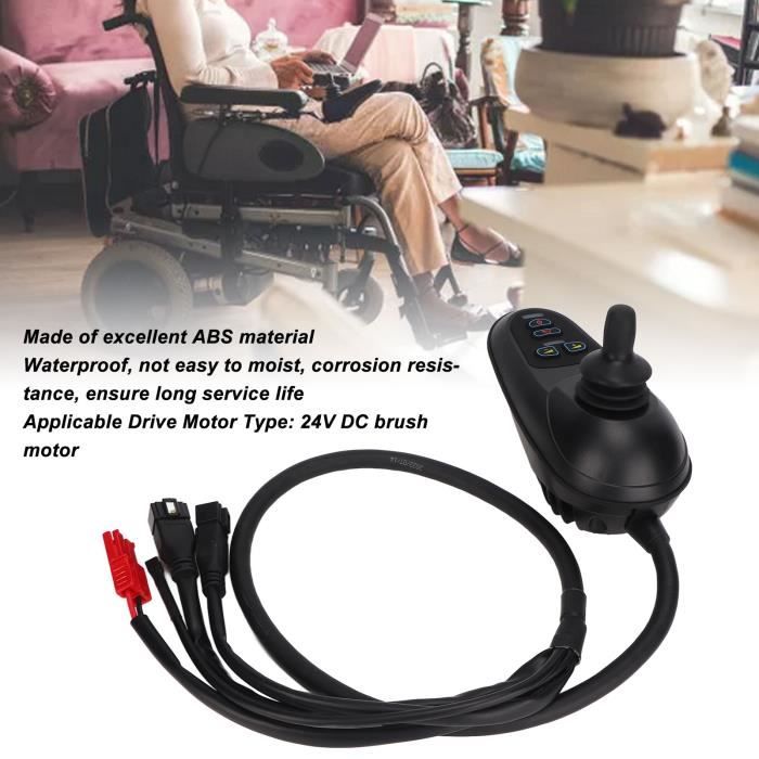 LIX-Contrôleur de fauteuil roulant électrique 4 bornes avec connecteur de frein Contrôleur de direction de moteur 24V IPX5 étanche