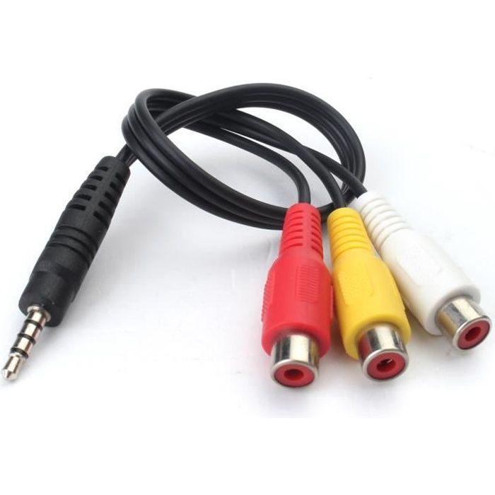 Cable Video Jack Cable Audio Video RCA, 3,5 mm Mâle vers 3 RCA femelle pour  Smartphones, Tablettes, Home Cinéma, Enceintes, A441 - Cdiscount TV Son  Photo