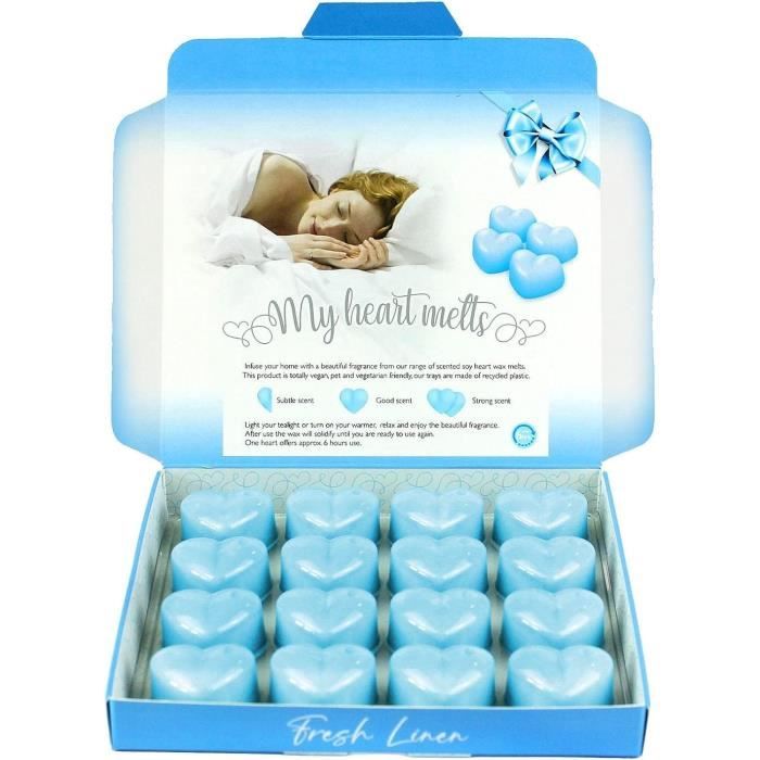 Fondants Parfumés Luciol - Pack 16 - 4 Parfums : Vanille, Monoï, Fleur Coton, Fleur Oranger - Cire Soja