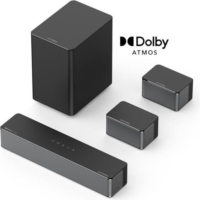 Barre de son 5.1ch Dolby Atmos ULTIMEA Poseidon D60 avec Caisson de basses  + 2 enceintes, Bass et Surround Réglable, HDMI eARC, - Cdiscount TV Son  Photo