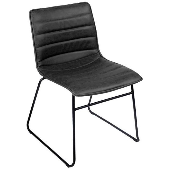 chaise industrielle brooklyn - noir