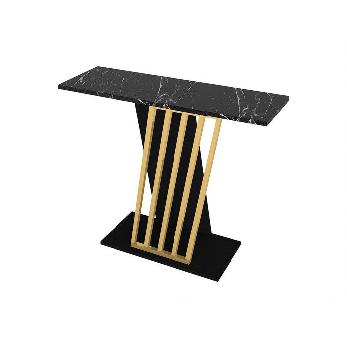 Console - Effet marbre noir et doré - ORSONA