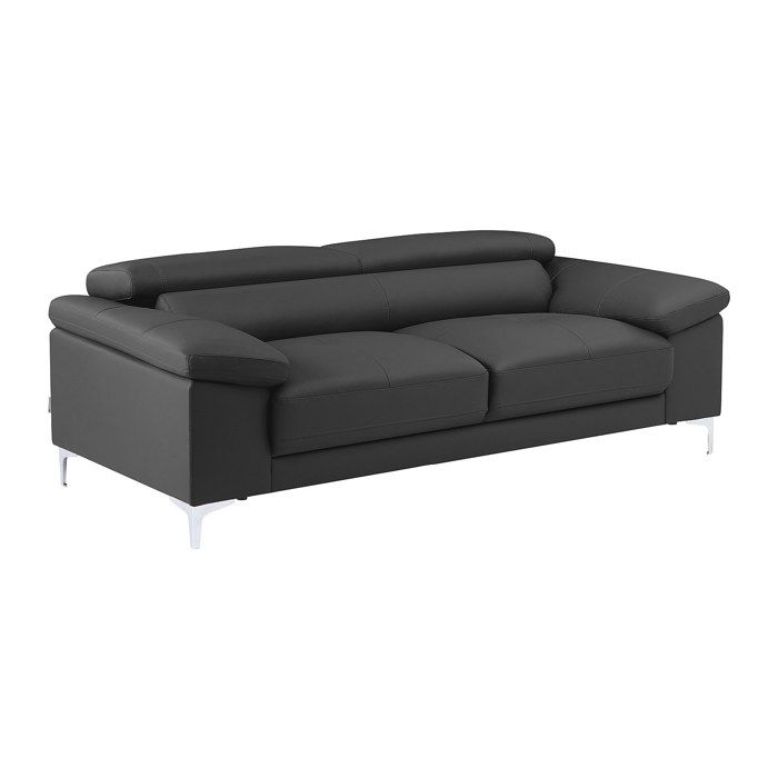 Canapé 3 places en cuir SOLANGE - Anthracite