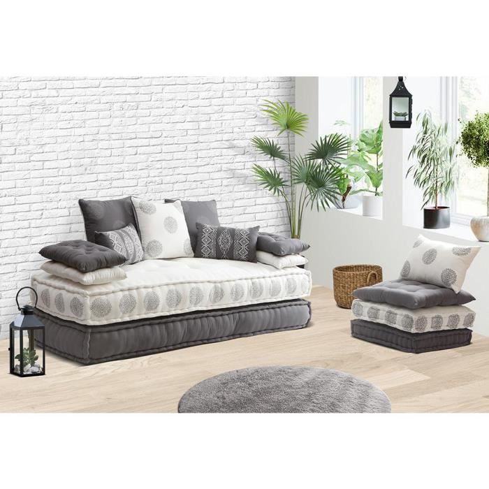 Chauffeuse Convertible PALOMA Tissu Gris Anthracite - Fauteuil Et Lit D'Appoint 1 Place - Gain De Place