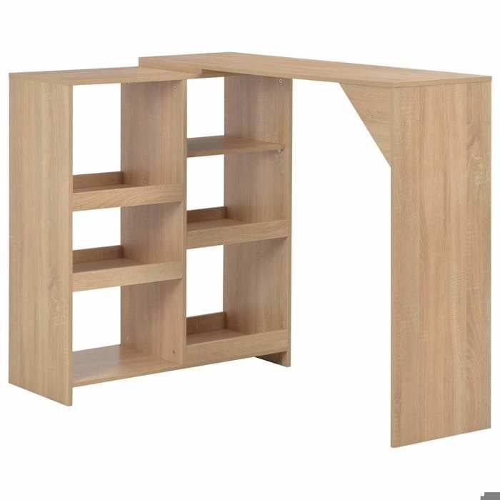 vidaXL Table de bar avec tablette amovible Chêne 138x39x110 cm 280224