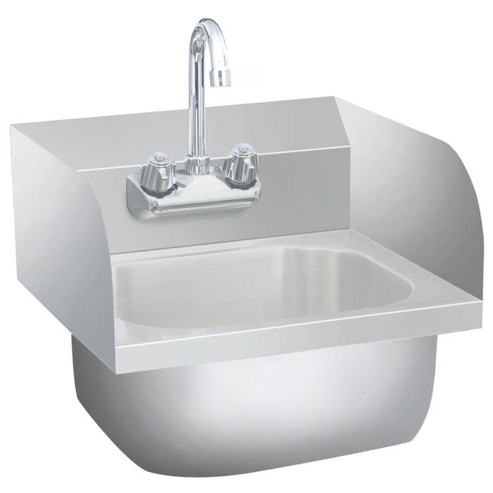 vidaXL Lavabo Commercial Inox - vue 2