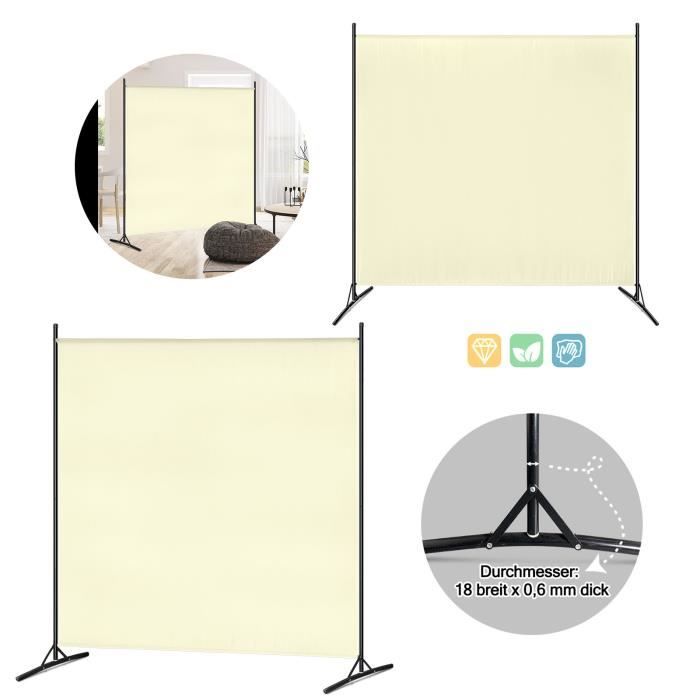 Paravent 3 Parties YRHome Pour Balcon/bureau - Tissu Polyester 275x180 Cm, Pliable, Brise-vue - Couleur Beige/anthracite