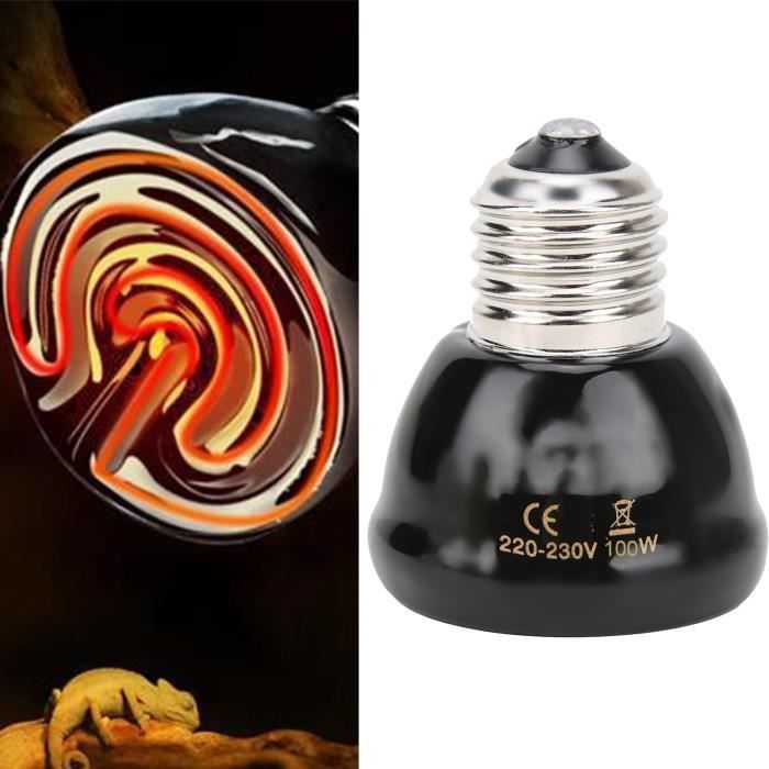 Comparer les prix de Lampe chauffante E27 pour animaux Lampe chauffante en céramique noire inoffensive et sans lumière pour les reptiles 220-230V, GU345