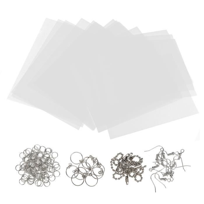 Zerone Kit de feuille de plastique rétractable 20 pièces feuilles thermorétractables Kit de feuilles de plastique