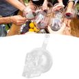 Fournitures de cuisine Bouteille de Vin en Verre Forme de Crâne Bouteille de Whisky Transparente pour Bar KTV(500 ml )-1