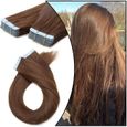 20Pcs Extensions de cheveux Adhesive Bande Adhésive Ruban Adhésif Tape In 51cm Châtain Clair-1
