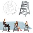 ROBA Chaise Haute Évolutive "Sit Up Click et Fun" + Plateau Repas Amovible - Bois Laqué Taupe-1