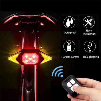 Feu Arrière Vélo USB Avec Clignotants Et Télécommande – Sécurité Nocturne