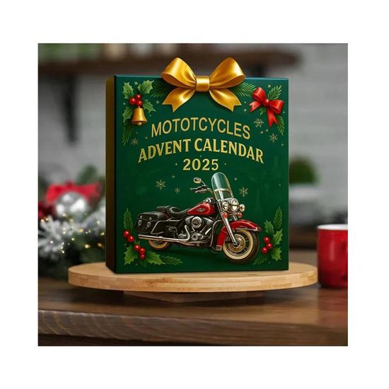 Calendrier De L’Avent 2025 – 24 Jours Avec Décorations Acrylique 2D – Thème Automobile Et Moto – Pour Sapin, Fenêtre, Mur, Porte Ou Rétroviseur