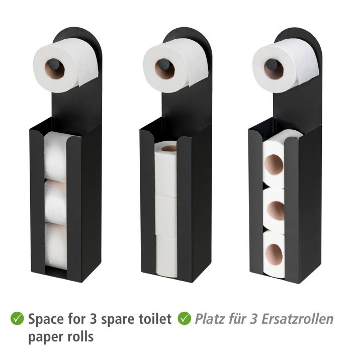 WENKO Porte Papier Toilette Mural Bosio Black, Dérouleur