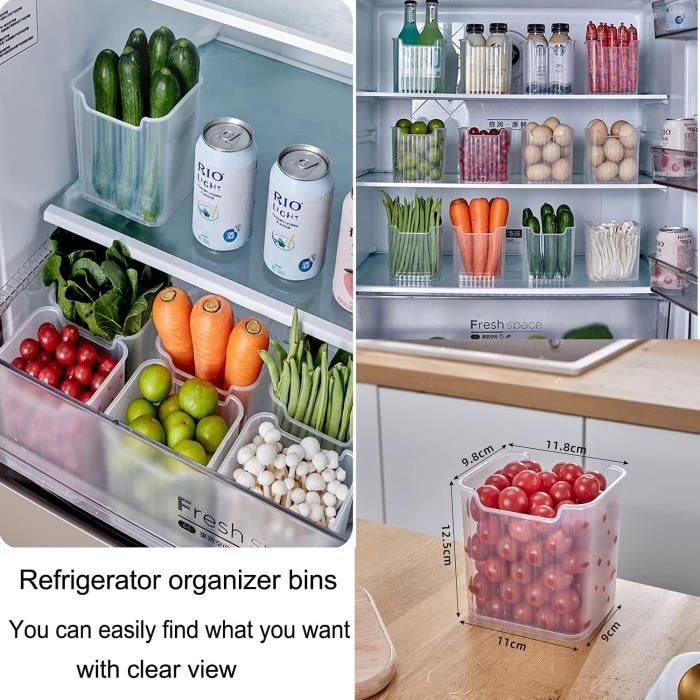 Organisateur Frigo Lot de 6, Transparent Empilable Boite Rangement Frigo  sans BPA pour Cuisine, Réfrigérateur, Cosmétiques - Cdiscount Maison