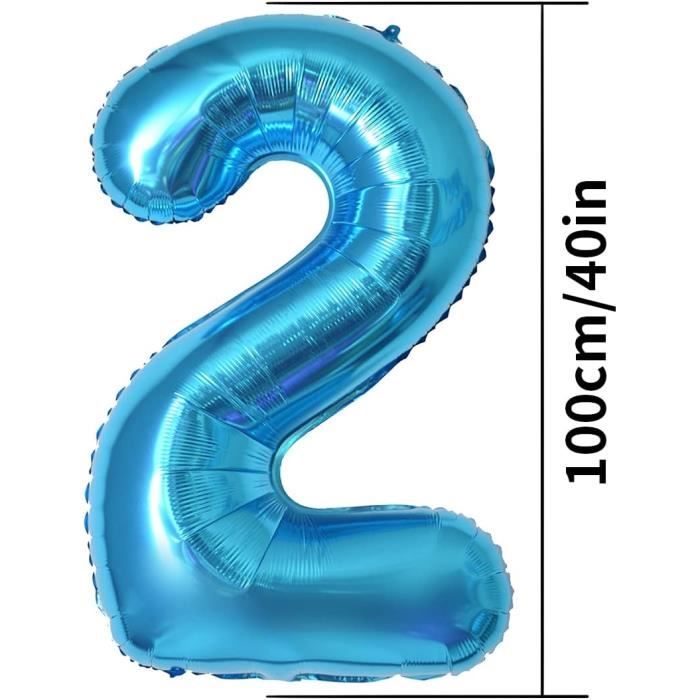 Ballon De Fête D'anniversaire En Forme De Chiffre 9 - Ballon En Aluminium Bleu Marine En Forme De Chiffre 9 - Ballon En Aluminium Avec Confettis Et étoiles Rouges Et Bleues