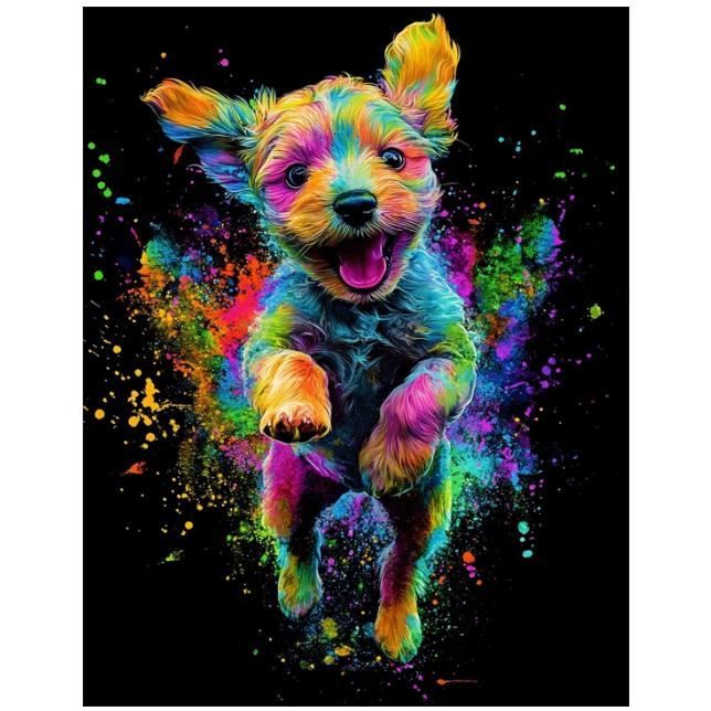 Kit Peinture Par Numéros TISHIRON – Chien Shih Tzu Sur Toile – Loisir Créatif Pour Adultes Et Enfants Débutants