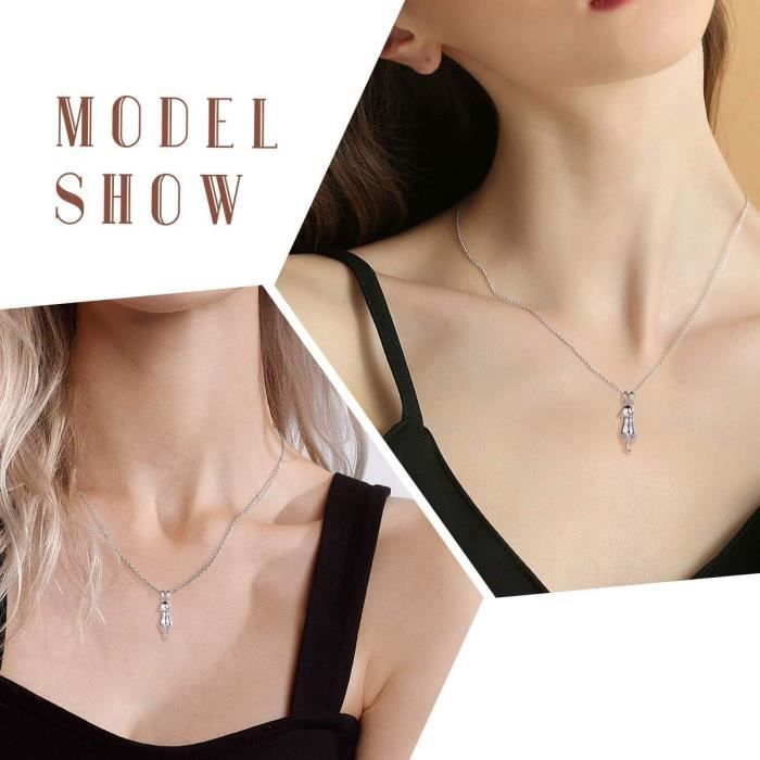 Collier Et Pendentif En Argent Massif 925 - Pendentif Fauve/Félin - Longueur 44 Cm