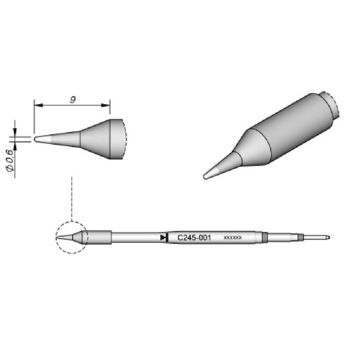 JBC Tools Panne De Fer à Souder Forme Ronde Droite C115101