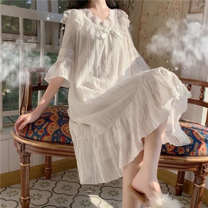 Femme Dentelle d t Vintage Robe de Chambre De Sommeil Princesse