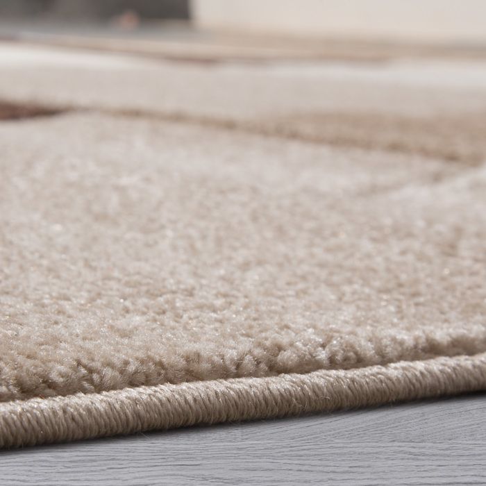 Tapis rustique avec motif en relief beige – Nazar rugs
