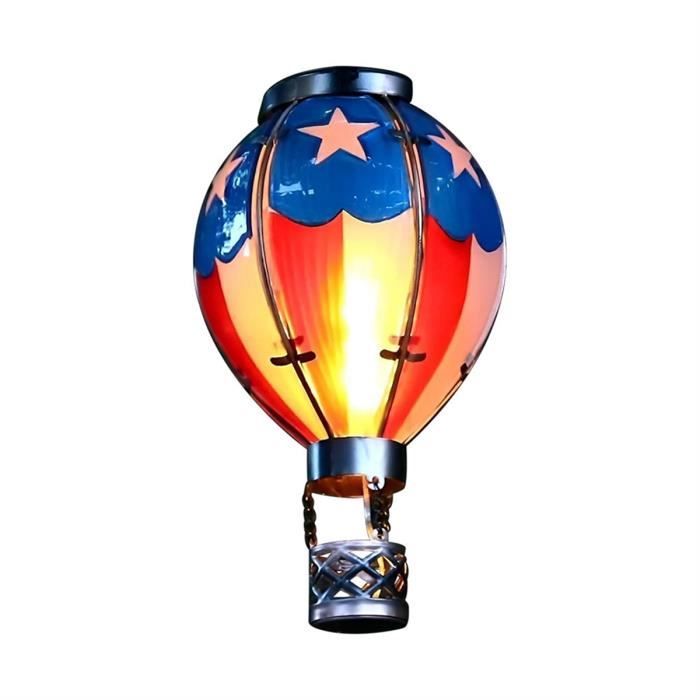 Lanterne type ballon montgolfière effet flamme à énergie solaire