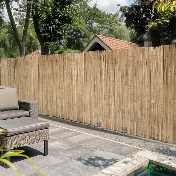Bambou pour Cloture,Brise Vue Jardin,Canisse en Roseau Naturel,Roseau Brise-Vent Jardin Terrasse
