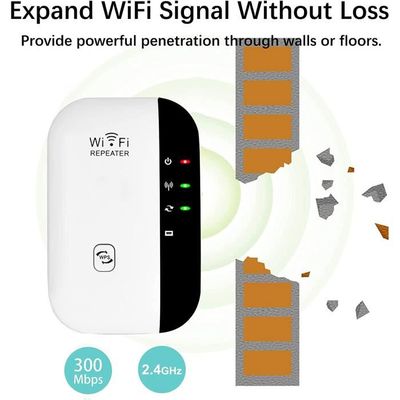Répéteur WiFi Puissant 300Mbps 2.4GHz - Amplificateur Signal WiFi Extenseur Avec Mode AP Et WPS