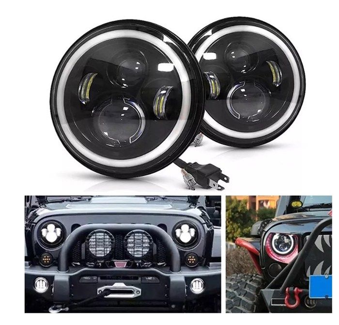 Paire de phares LED DRL HALO Angel Eyes de 7 pouces pour Land Rover ...