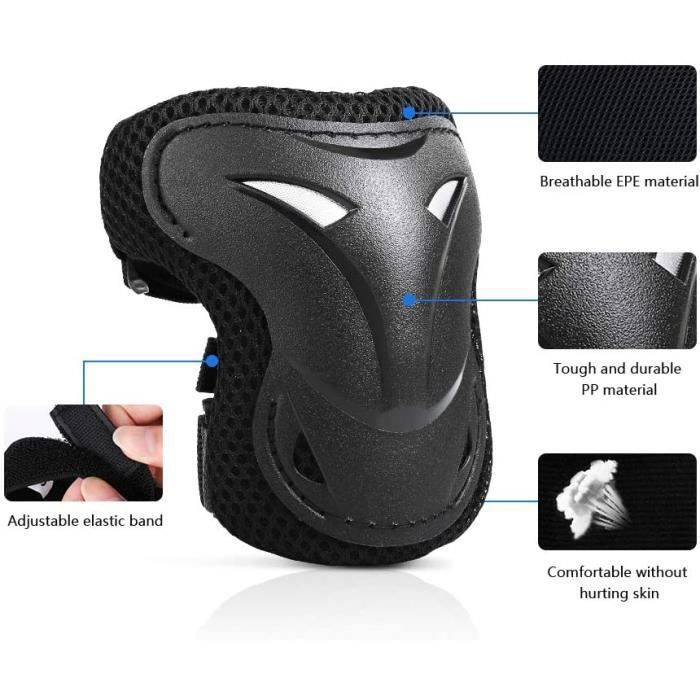 Monbessi Set Protection Roller Enfant Adulte 6 Pièces - Genouillères Coudières Poignets