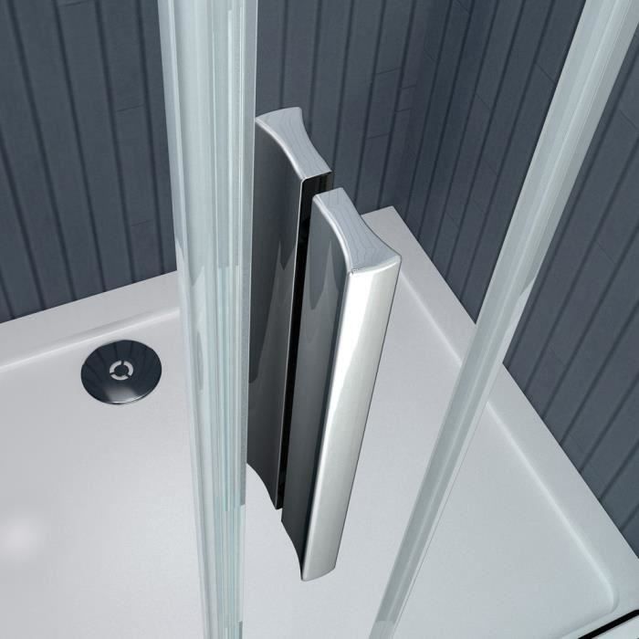 ExBrite Porte De Douche Coulissante Double Demi-cadre L 44 à 48 Po X H 70 Po Avec Verre Trempé Transparent Antidéflagrant De 1/4 Po (6 Mm) Et Commentaires - Canada
