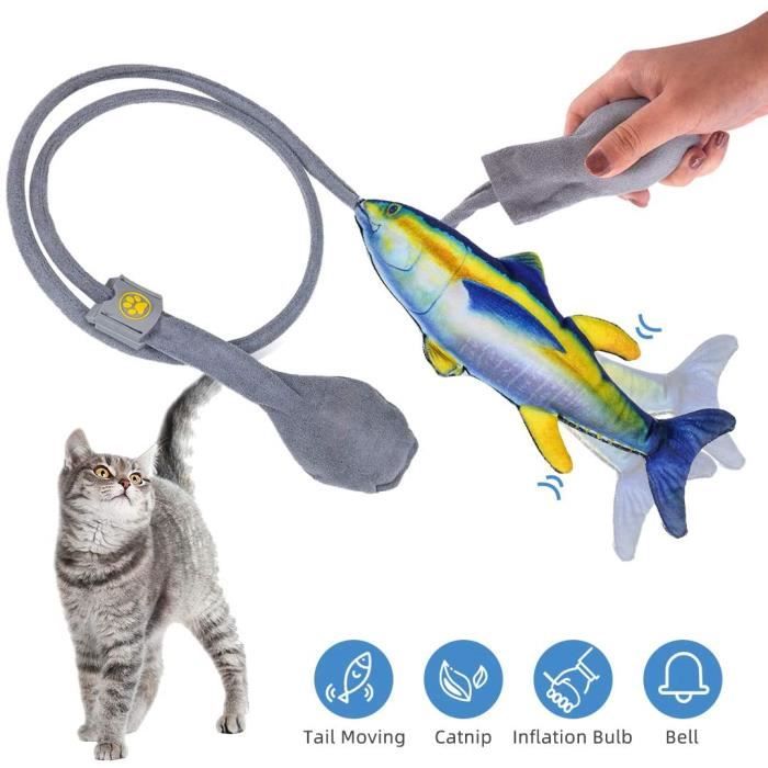 Jouet pour chat en forme de poisson - Jouet à mâcher interactif