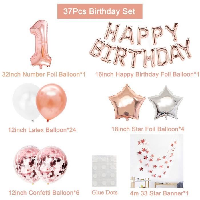 Joyeux anniversaire confettis Balloon 90cm 36 pouces Balons or rose d' anniversaire - Chine Ballon de Confetti et Transparent ballon prix