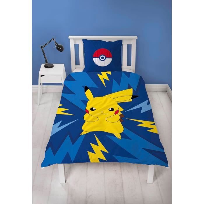 Set Biancheria Letto Pokemon Reversibile - Copripiumino 140x200 Cm + Federa 70x90 Cm Con Pikachu E Scorbunny - Foto 5