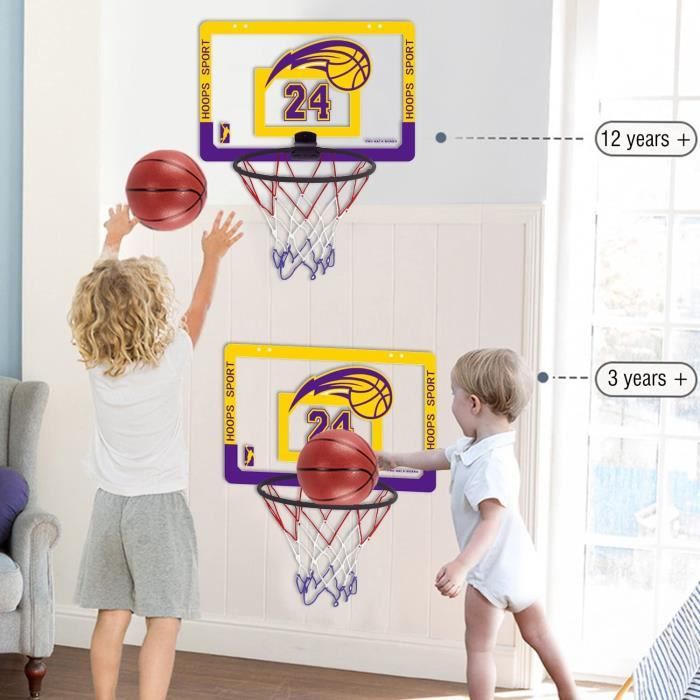 GOPLUS Mini Panier Basket Montage Mural, Panier de Basket Mural Interieur  avec Panneau et Filet en