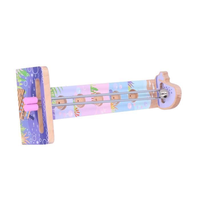 Jouet à Balle Et Tube Soufflé En Bois – 15 X 5 Cm – Flotteur Avec Balles En Mousse – Coordination Et Souffle – Dès 3 Ans